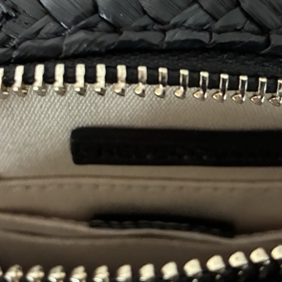 NWT $145 REBECCA MINKOFF Straw Raffia Circle Round Crossbody Bag - Black - Picture 8 of 8